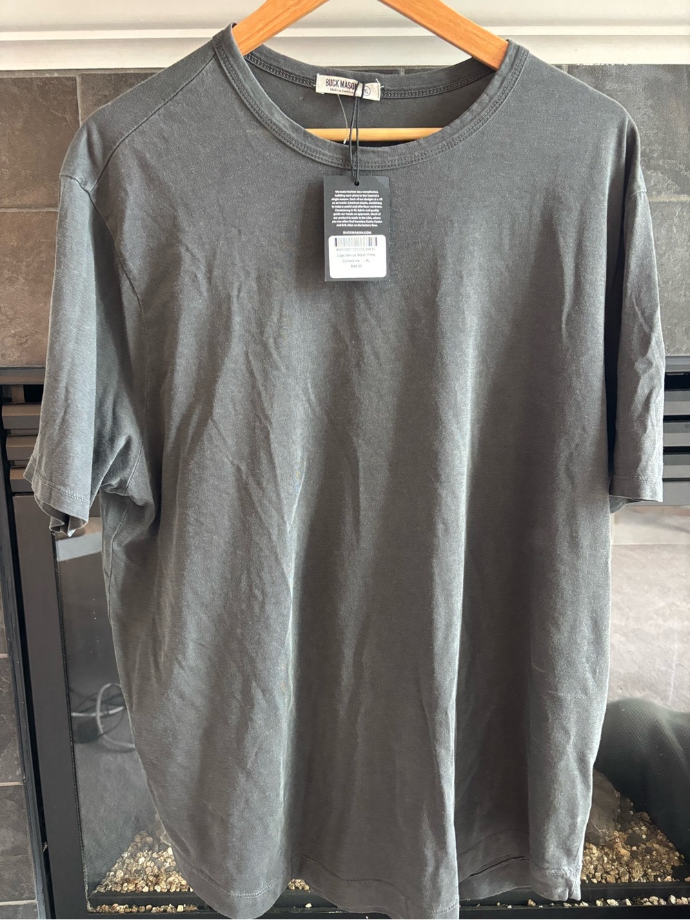 Buck Mason Short-Sleeve Crew Tee — Charcoal Made in USA